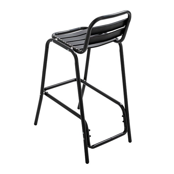 OVIALA - Lot de 4 chaises haute en aluminium noir - Soho - large
