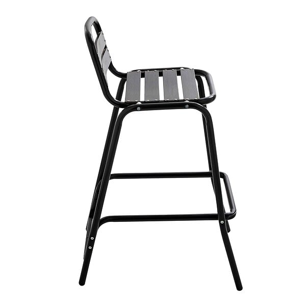 OVIALA - Lot de 4 chaises haute en aluminium noir - Soho - large