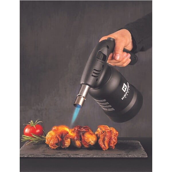 KEMPER - Lampe à souder à gaz Professionnelle Utilisation 360° Chalumeau gaz Allumage piezo + 8 Cartouches gaz Perçables KEMPER - large
