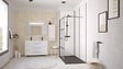 ONDEE - Panneau mural de salle de bain - bicolor - 1,2x2,55m - blanc et noir - vignette