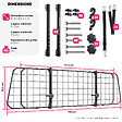 TECTAKE - Grille de protection pour chien Balu, réglable en largeur, 2 ceintures de sécurité noir - vignette