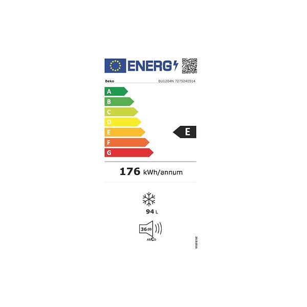BEKO - congélateur intégrable à pantographe 94l - BU1204N - large