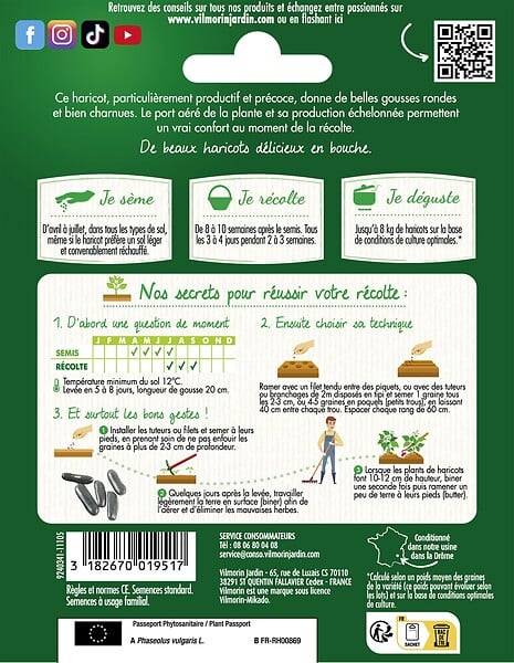 VILMORIN - Haricot vert sans fil Emérite Vilmorin 5M - large