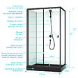 AURLANE - Cabine de douche rectangulaire 110x80x197 cm - Porte coulissante - Receveur Noir Mat - vignette