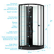 AURLANE - Cabine de douche 1/4 de cercle 85x85x200 cm - Portes coulissantes - Receveur Noir Mat - vignette