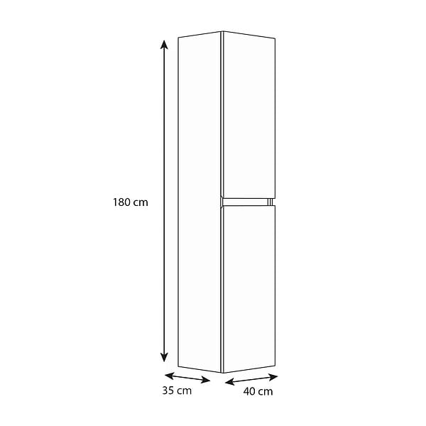 ALLIBERT - Colonne de salle de bain  murale avec rangement 40 x 180 x 35 cm BAZIL - large