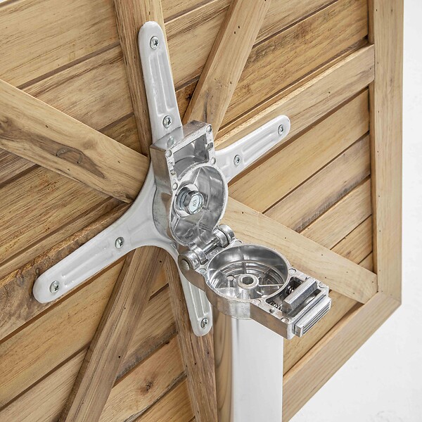 OVIALA - Table de jardin pliante et 4 chaises en aluminium et bois - Times square - large
