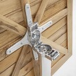 OVIALA - Table de jardin pliante et 4 chaises en aluminium et bois - Times square - vignette