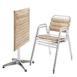 OVIALA - Table de jardin pliante et 2 chaises en aluminium et bois - Times square - vignette