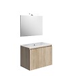 ALLIBERT - Meuble sous-vasque avec rangement Chêne Hamilton 80cm  à suspendre BAZIL - vignette