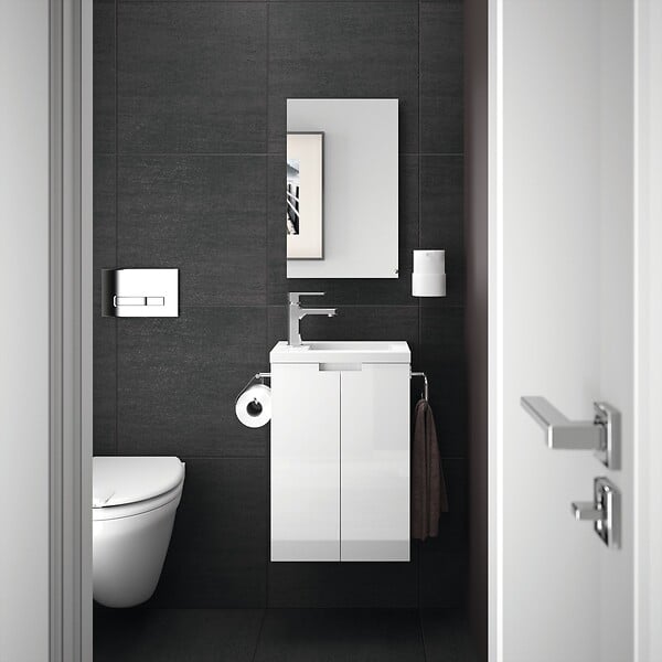 ALLIBERT - Meuble lave-mains Closy pack avec miroir blanc brillant L 40 x H 60 x P 25,2 cm - Allibert - large