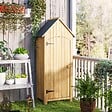 OUTSUNNY - Armoire abri de jardin remise pour outils 3 étagères porte loquet toit pente bitumé dim. 77L x 54l x 179H cm bois sapin pré-huilé - vignette