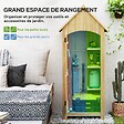 OUTSUNNY - Armoire abri de jardin remise pour outils 3 étagères porte loquet toit pente bitumé dim. 77L x 54l x 179H cm bois sapin pré-huilé - vignette