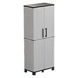 INTEC - Armoire de rangement 2 portes 4 Etagères Grise 68 x 37 x H169 cm 4 pieds INTEC - vignette