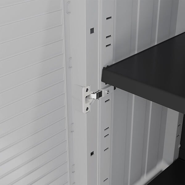 INTEC - Armoire de rangement 2 portes 4 Etagères Grise 68 x 37 x H169 cm 4 pieds INTEC - large