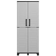 INTEC - Armoire de rangement 2 portes 4 Etagères Grise 68 x 37 x H169 cm 4 pieds INTEC - vignette
