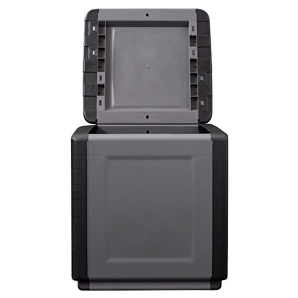 INTEC - Coffre de rangement 130L Gris/Noir 54 x 53 x H57cm Poignées de transport polypropylène INTEC - large