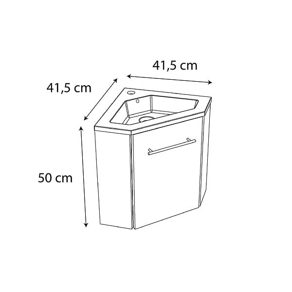 ALLIBERT - Pack meuble lave mains d'angle Corner noir mat - Marque allibert - large