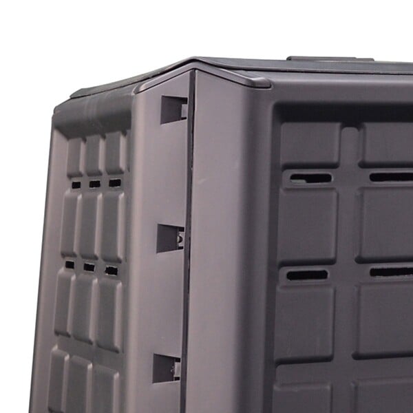 INTEC - Composteur de jardin 380L 80 x 80 x H82 cm Anthracite Déchets verts Couvercle et trappe d'extraction INTEC - large