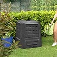 INTEC - Composteur de jardin 380L 80 x 80 x H82 cm Anthracite Déchets verts Couvercle et trappe d'extraction INTEC - vignette