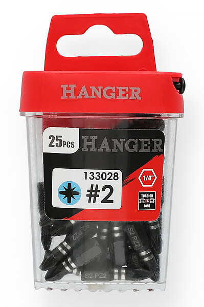 HANGER - Boite de 25 embouts à chocs impact PZ2 25mm - HANGER - 133028 - large