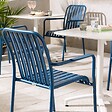 OVIALA - Chaise de terrasse avec accoudoirs en aluminium bleu foncé - Faro - vignette