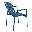 OVIALA - Chaise de terrasse avec accoudoirs en aluminium bleu foncé - Faro - vignette