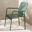OVIALA - Chaise de terrasse avec accoudoirs en aluminium vert foncé - Faro - vignette