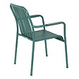 OVIALA - Chaise de terrasse avec accoudoirs en aluminium vert foncé - Faro - vignette