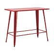 OVIALA - Table haute de jardin en acier rouge - New York - vignette