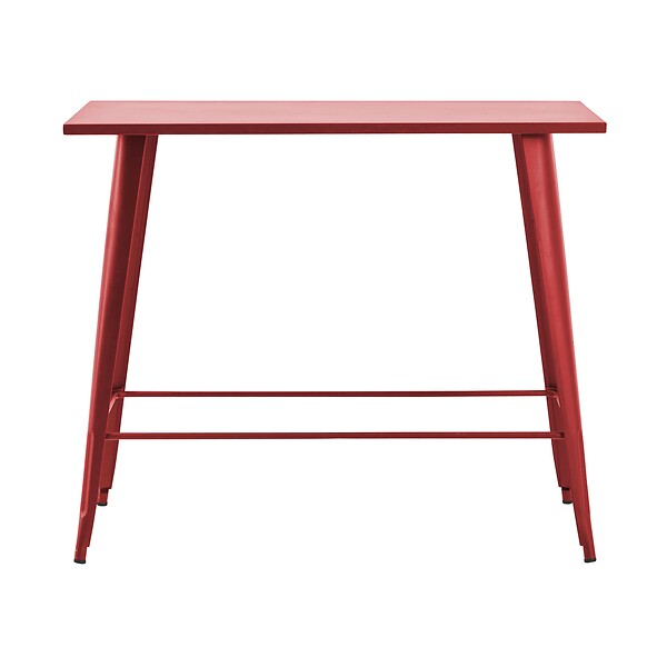 OVIALA - Table haute de jardin en acier rouge - New York - large