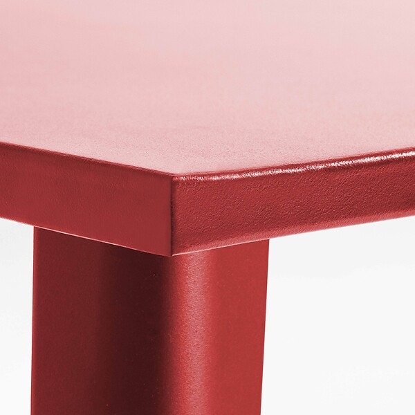 OVIALA - Table haute de jardin en acier rouge - New York - large