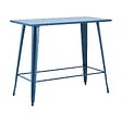 OVIALA - Table haute de jardin en acier bleu pacific - New York - vignette