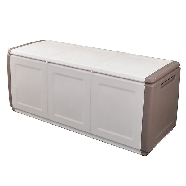INTEC - Coffre de rangement 330L Beige/Taupe 138 x 53 x H57cm Poignées de transport polypropylène INTEC - large