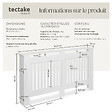 TECTAKE - Cache-radiateur VILA design à lattes avec étagère blanc - vignette
