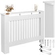 TECTAKE - Cache-radiateur VILA design à lattes avec étagère blanc - vignette
