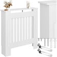 TECTAKE - Cache-radiateur VILA design à lattes avec étagère blanc - vignette