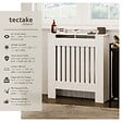 TECTAKE - Cache-radiateur VILA design à lattes avec étagère blanc - vignette