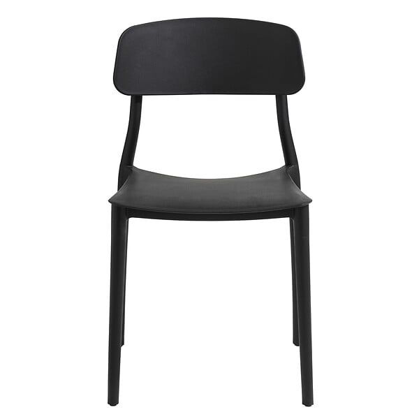 OVIALA - Lot de deux chaises en polypropylène noir - Sofia - large