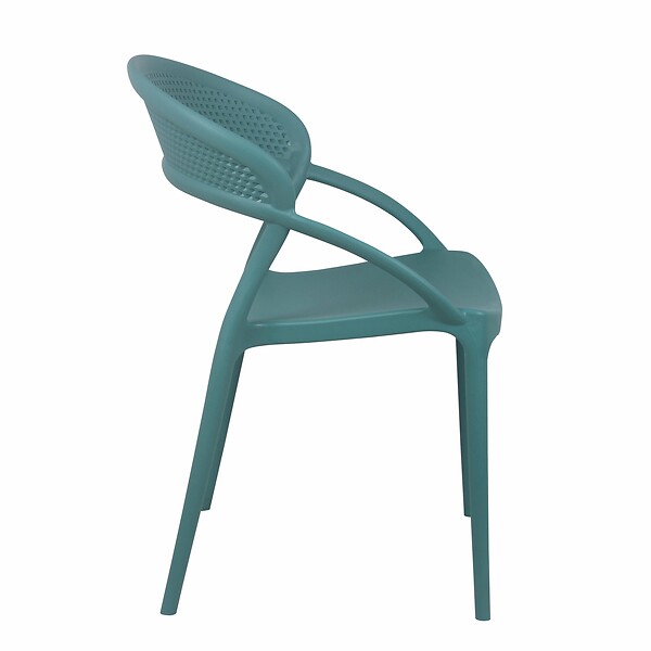 OVIALA - Lot de 4 chaises de terrasse vert foncé - Madrid - large
