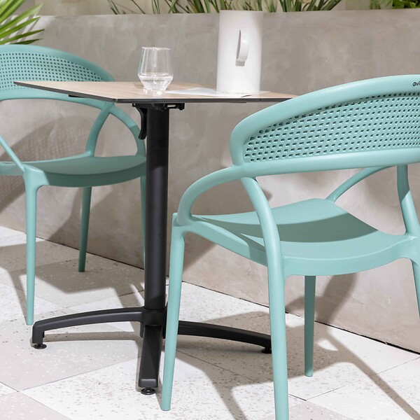 OVIALA - Lot de 4 chaises de terrasse vert foncé - Madrid - large