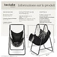 TECTAKE - Fauteuil suspendu ALISON style boho avec une capacité de charge de 160kg noir - vignette
