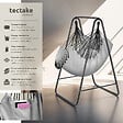 TECTAKE - Fauteuil suspendu ALISON style boho avec une capacité de charge de 160kg gris - vignette