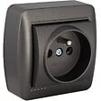SOLERA - Prise française 2P+T 16A 250V en saillie - Noir graphite - Solera - vignette