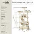 TECTAKE - Arbre à chat BARNEY 170 cm beige - vignette