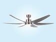 KLASSFAN - Ventilateur de plafond DC argenté avec pales de 166cm et lumière pour 60m2 - vignette