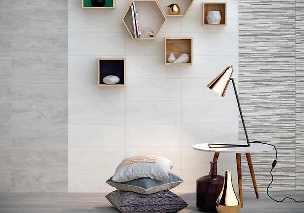 MOMA - Carreau de faïence murale beige - Aspect stick - 20x50cm - large