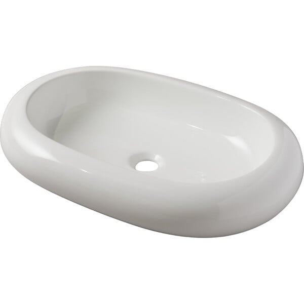 GODART - Vasque à poser ovale 63.5x43.5 cm - céramique blanc brillant - large