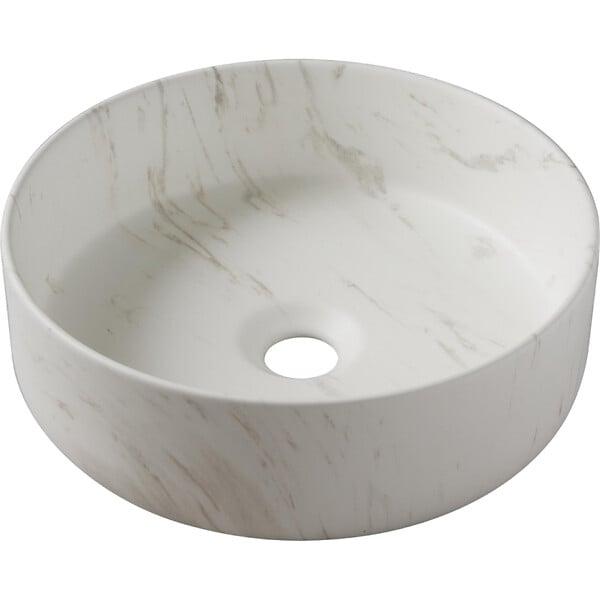 GODART - Vasque à poser ø36 cm - Effet marbre - Rebords fins - Andria - large