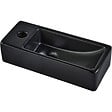 GODART - Lave-mains gain de place noir mat à suspendre 37 x 15 cm - robinet à gauche - Longine - vignette